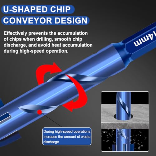 8 Pcs Masonry Drill Bit Set, 2025 Upgraded Concrete Drill Bit 6-14mm Serrated Tile Drill Bit for Wood, Glass, Metal, Plastic Hexagonal Handle Universal