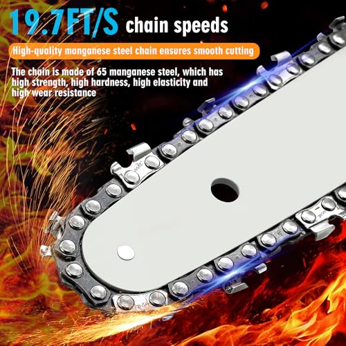 Mini Chainsaw Cordless 6 Inch Electric Chainsaw pruning saw Battery Powered Handheld Portable Chain Saw With 2 Batteries/Automatic Oiler for Tree Trimming Wood Cutting Pruning Garden - size: 6 inch(White)