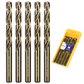 3/8 Inch Cobalt Drill Bits 5Pcs - HPHOPE M35 HSS Metal Twist Drill Bits Set, Jobber Drill Bits Length and Straight Shank, Suitable for Drilling in Hard Metal, Stainless Steel, Cast Iron - size: 3/8-inch, 5Pcs