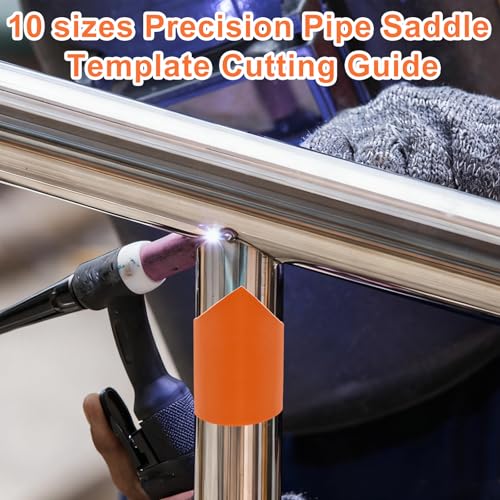 10 Pack Pipe Saddle Template, Precision Pipe Saddle Template Cutting Guide for Accurate Arc Edge Contour, Time-Saving Layout Tool, Welding, Plumbing on ¾ inch to 8 inch (DN20mm-DN200mm) Pipes