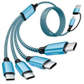 4 in 2 USB C Splitter Charging Cords,Universal Charging Cable,1Pack 5FT - color: Red&White&Black&Blue