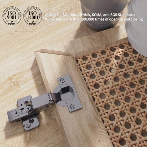 Chibery 10 Pack Inset Soft Close Concealed Hinges, Black Titanium Plated, Slow Smooth, Self Closing, 105° Open, 3D Adjustment, 85 ＆ 105 Degrees, Clip On Plate, Anti-Rust for Frameless Cabinet Door - size: Inset