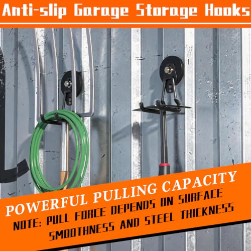 Heavy Duty Magnetic Garage Hooks,4 Pack Strong Large Magnet Hook for Power Drill,Garden Tools,Hose,Pegboard,Garage, Workshop,Magnetic Storage Hooks for Indoor Outdoor Hanging(Black) - style: 2.59" Medium L Black 4PC