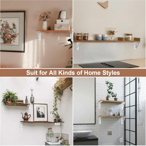 SOGAL White Shelf Brackets 4 Inch Small Floating Shelf Bracket 4 Pack - size: 4x4inch-white
