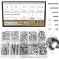 542 Pieces M3 x 6/8 /12/16 /20/25 /30mm Button Head Socket Cap Screws Nuts Washers Assortment Kit, 304 Stainless Steel, Fully Machine Thread - size: M3, style: Button Head