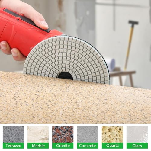 8PCS Diamond Polishing Pads 6 Inch, Wet/Dry Concrete Polish Tools Kit for Drill, Grinder, Polisher, 50-3000 Grit Polishing Set for Marble Granite Quartz Stone - size: 6 Inch 50-3000 Grit