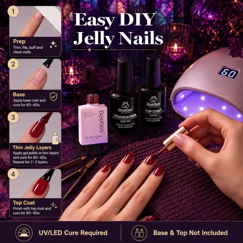 Beetles Jelly Gel Nail Polish Set, 6 Colors Jelly Magic Gel Polish Kit - color: A - Sheer | Jelly Magic