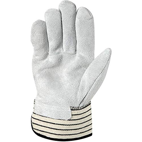 Wells Lamont Men's Split Cowhide Safety Cuff Leather Work Gloves, Medium - size: Medium (Pack of 1)