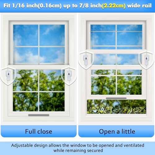 2 Pack Window Locks, Diecast Durable Design, Compatible with Horizontal and Vertical Window, Fit 1/16 inch(0.16cm) up to 1-3/16 Inch Short Version Wide Rail Easy Installation Enhanced Safety - size: 1-3/16 Inch Short Version