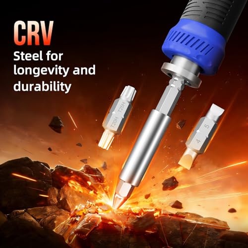 SHARDEN Multi ScrewDriver Set 26 in 1 All in One Adjustable Screw Driver - color: Blue, size: Extendable-NonRatchet