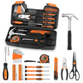 HANGYING 39-Piece Tool Set Household Hand Kit with Plastic Toolbox, Orange - color: Orange