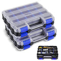 NATGAI 2 Pack Small Parts Organizers, 34-Compartments Double-Sided Tool Box - color: Blue