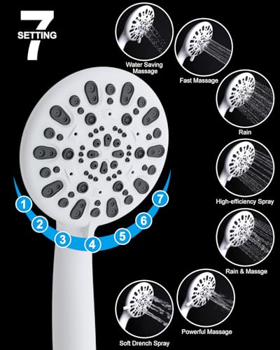 Hibbent All Metal High Pressure Rainfall 10'' Shower Head with Handheld - color: White, style: Square 10''