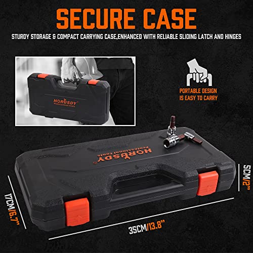 High Torque Master Hex Bit Socket Set, 32-Piece SAE & Metric Allen Socket Set, Premium S2 Alloy Steel, Durable Storage Case, 1/4", 3/8", 1/2" Drive, for Automotive & Mechanical Work - color: 32 Pcs Orange