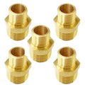 1/4" x 1/8" Male Threaded Hex Nipple Reducer Brass NPT Pipe Fitting Adapter Straight Connectors Pack of 5 - size: 1/4" x 1/8" -5 Pack