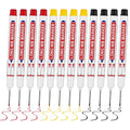 12 PCS Long Head Deep Hole Marker Pens,20mm Long Nib Marker,Longs Nose Markers,Waterproof Construction Markers Marking Tool,Permanent Markers Carpenter Ink marker Pens,Metal marking Pen,3 - color: 12PCS-20MM-Red/Yellow/Black