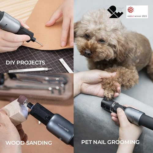 HOTO Cordless Rotary Tool Kit with 94 Accessories, Strong Motor, 25000RPM 5 Variable Speed Powerful Engraving Pen, LED Light, Ideal for 3D Printing Sanding, Carving, Polishing, Drilling, DIY Crafts