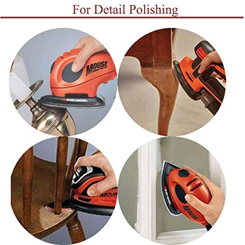 Mouse Detail Sander Sandpaper, 40 grit Palm Mouse Sander Pads, 40 PCS 6 Holes Hook and Loop Triangle Sandpaper by SANJIAN - color: P40