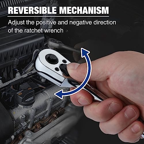 WORKPRO 3/8-Inch Drive Ratchet, Quick-Release 72-Tooth Ratchet Wrench - size: 3/8"