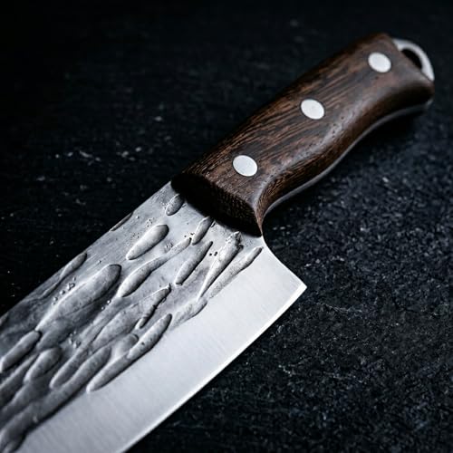KOFERY Damascus Butcher Knife Set for Pit Master & Brisket Carving - color: Dark-Red