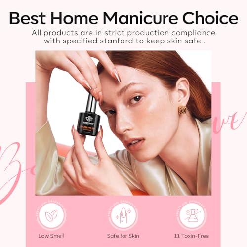 modelones Base Coat Builder Nail Gel, 2 Pcs Cover Nude and Rose Pink Gel - color: Builder Nude Rose