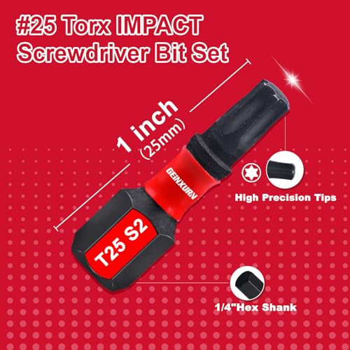 Geinxurn 181 Pieces Impact Screwdriver Bits Set with Colorful Boxes, 1" Magnetic (PH2,PZ2,SQ2,T10,T15,T20,T25,T30) S2 Steel Multi Driver Bits - color: Multi-bit, size: 1‘’-181PCS