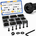 320PCS M4 Screws Kit, M4x25/30/35/40/45/50mm Hex Socket Head Cap Bolts Nuts Washers Assortment Set, 12.9 Grade Alloy Steel Black Oxide, M4 Metric Screw for 3D Printer, DIY& Repairs - size: M4 320pcs