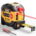 SENDA 3-in-1 Laser Tape Measure - 197Ft Digital Measuring Tape with Led Display&16Ft Measuring Tool with Magnetic Hook & Auto Lock - Pythagorean, Area, Volume, Ft/Ft+in/in/M Unit,AAA Battery*2, Yellow - color: Yellow(Battery Model), size: 197 FT