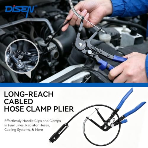 DISEN Automotive Electrical Disconnect Pliers Set 13PCS | Electrical Connector Removal Tool Kit for Car Harness, Fuel Line, Hose, Auto Radiator, with 2 Storage Bags, Blue