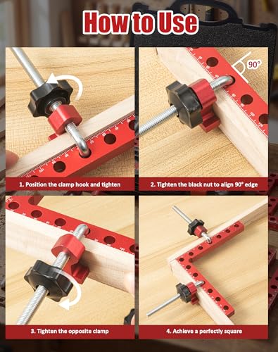 8P Corner Clamps for Woodworking(5.5"x4+2.5"x4) for Right Angle Positioning