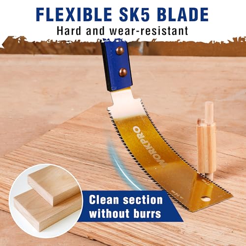 WORKPRO 6'' Japanese Hand Saw, Double-Edged Pull Saw with 14&17 TPI - size: 6'' - Wide Head