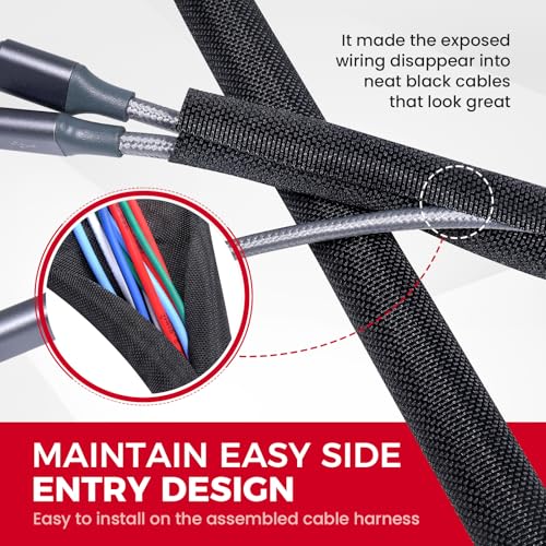 1/2"-48ft Automotive Mesh Woven Wire Sheathing Split Wire Loom - style: 1/2" - 48 Feet