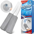 Vacplus Toilet Brush, 2 Pack, 100% Pumice Stone, Long Handle | Toilet Bowl Cleaner, Pool, Bathroom Sink, Removes Limescale Rust - color: Gray(2x Efficiency), size: 2 Count (Pack of 1)