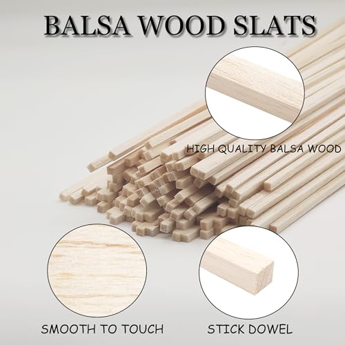 120Pcs 1/8 Inch Balsa Wood Sticks - size: 12" X 1/8" X 1/8" 120pcs