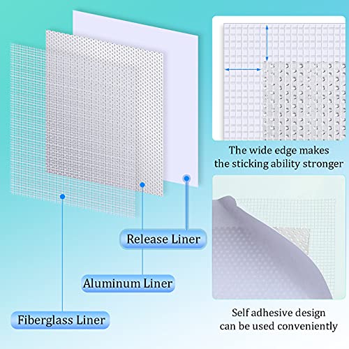Hotop 18 Pcs Drywall Repair Kit 2/ 4/ 6/ 8'' Drywall Repair Patch Hole Wall Ceiling Patch with Self-adhesive Aluminum Mesh for Hole Spackle Plaster Paste Sheetrock Wall Repairs