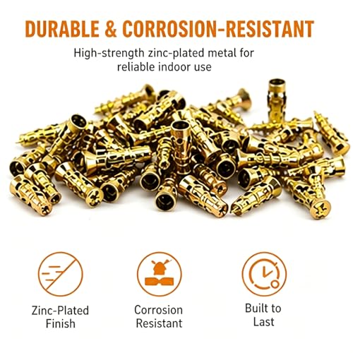 6×14mm Short Expansion Screw Set for Cabinet Hinge Repair, Expansion Anchor