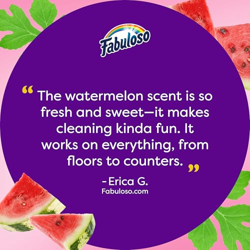 Fabuloso Multi-Purpose Cleaner and Floor Cleaner, 2X Concentrated Formula, Long-Lasting Freshness, Watermelon Scent, 56 fluid ounces - size: 56 Fl Oz (Pack of 1)