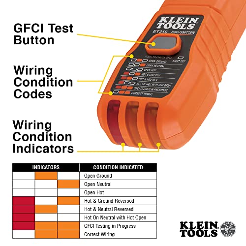 Klein Tools ET310KIT AC Circuit Breaker Finder Kit, Electric Tester, GFCI Tester, Leads, Adapters and Case - size: 3-Piece Kit