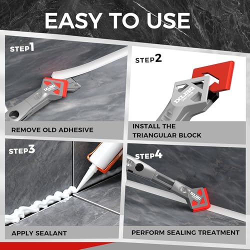 7 in 1 Caulking Tool with 5 Silicone Pads and 10pcs Caulking Tool Kit, Caulk Remover Tool with Replacement Blades and Unclogging Needle, Caulking Removal Tool for Kitchen Bathroom and Window - size: 7 in 1