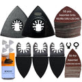 XXGO 105 Pcs Oscillating Multi Tool Finger Triangle Sanding Pads Kits - size: 3-1/8 Inch Triangle & 2 Inch Finger Kit - 105 Pcs