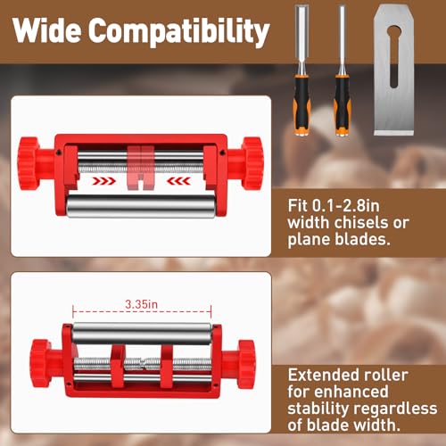 Chisel Sharpening Jig, Wood Honing Guide for Chisels and Planes Width 0.1" to 2.8" with Sharpening Angle Fixture, Angle Gauge from 10° to 45°(Excluding Sharpening Stone) - style: Excluding Sharpening Stone