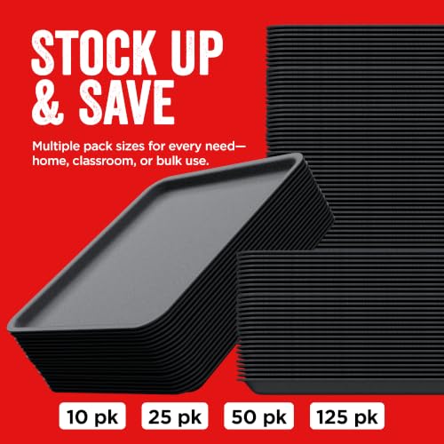 Hygloss Black Foam Trays for Food & Crafts, 9 x 11 Inch, Pack of 10 - color: Black, size: 9 x 11-Inch, style: 10 Pieces