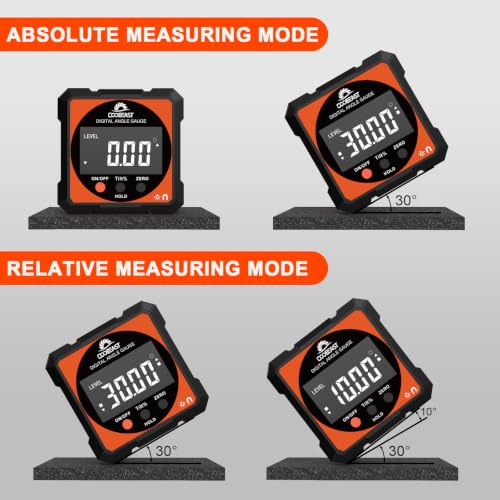 Digital Angle Finder Magnetic Base Compact Digital Level Protractor Black - color: Black