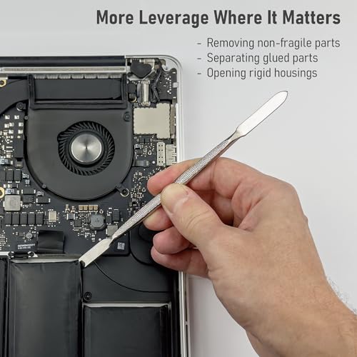 HowFixit 4-in-1 Heavy-Duty Metal Spudger Set, Electronics Opening Kit with Anti-Static ESD Metal Spudger, Ultra-Thin Pry Tool & Dual-Sided Spatula for Laptop, Tablet, Phone, Game Console, iMac Repair - color: 4-in-1