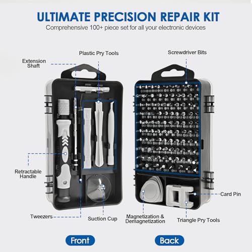 Precision Screwdriver Set, 115-in-1 Electronics Repair Tool Kit for Computer, Laptop, Phone, Watch, Game Console, Electronic,PC Repair Tool Kit