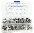 220Pcs #6-32 UNC Stainless Steel Phillips Flat Head Countersunk Machine Screws Nuts Assortment Kit- #6-32x 3/16" 1/4" 5/16" 3/8" 1/2" 5/8" 3/4" 7/8" 1" - size: #6-32