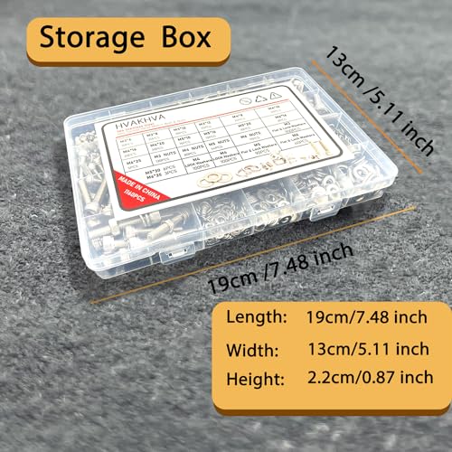 1160Pcs M3/M4/M5/M6 Hex Socket Bolt Kit,304 SS Metric Screws Assortment - size: M3/M4/M5/M6