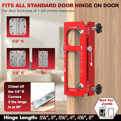 Door Hinge Jig, Door Hinge Template Kit for Router, with Door Lock Kit - style: With Plastic Door Lock Kit