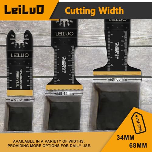 LEILUO 20Pcs Titanium Oscillating Tool Blades, Multitool Saw Blade Set