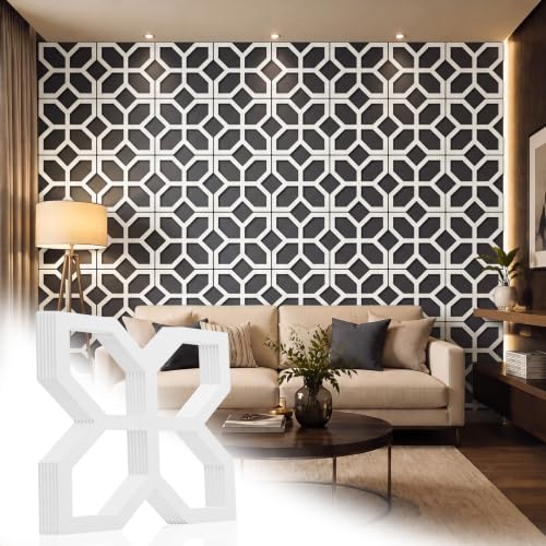 Yalikop 6 Pcs 3D 12 Inch Wall Panels Premade Wainscoting Kit, Cross Diamond - color: Cross Diamond